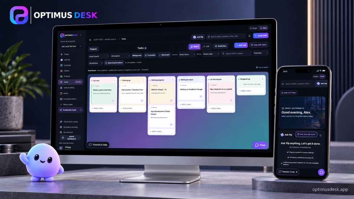 OptimusDesk Brings Smart Kanban, AI and Customer Management Into One Connected Business Workspace